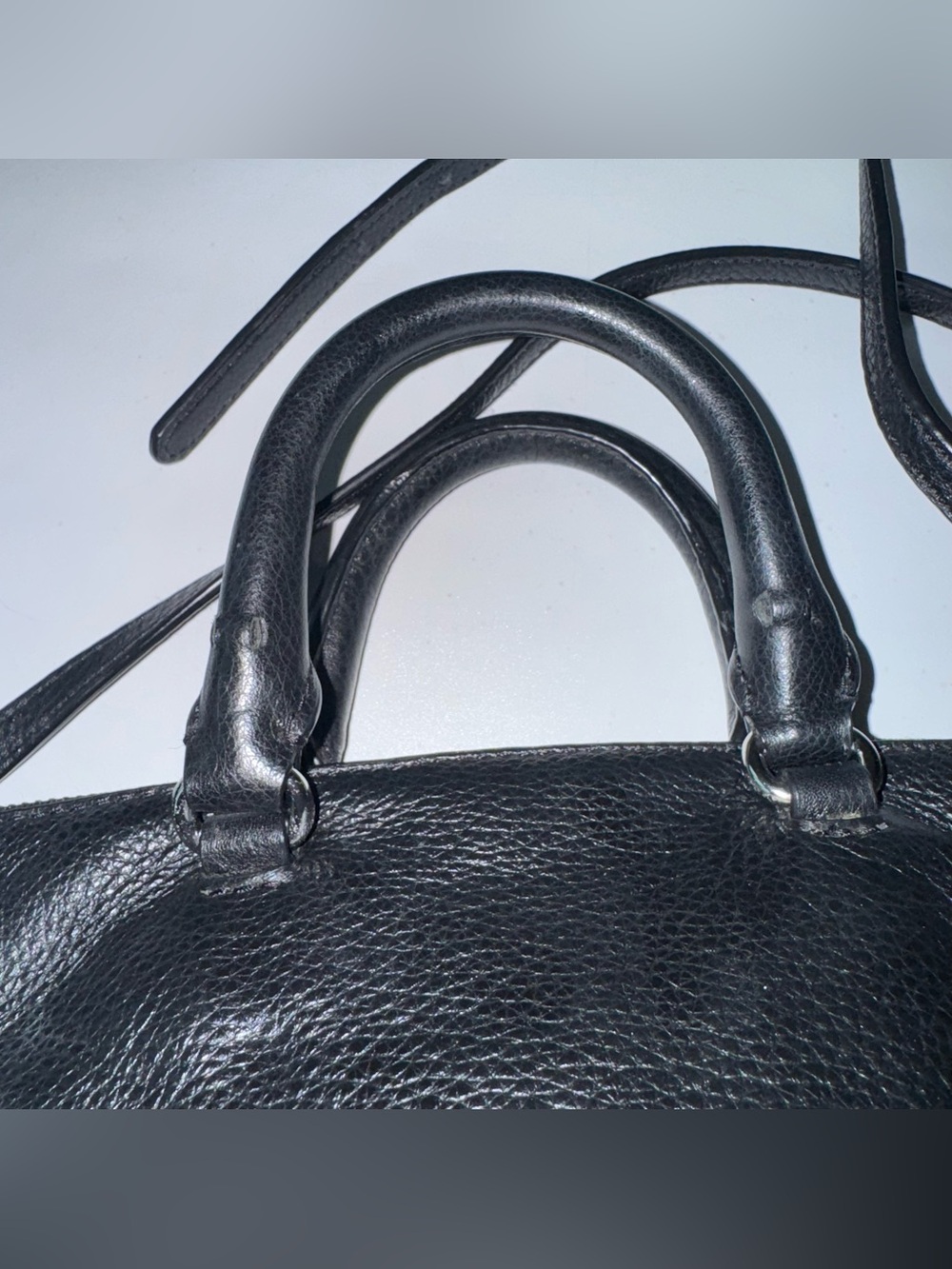 Rebecca Minkoff Black Micro Moto Leather Satchel Bag Crossbody Strap - Picture 7 of 16